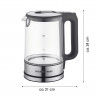 GOURMETmaxx GOURMETmaxx Wasserkocher Glas LED-Beleuchtung 1,7L Antikalkfilter, 1.7 l, 2200,00 W, automatischer Abschalter Чайник GOURMETmaxx стеклянный со светодиодной подсветкой, фильтр от накипи 1,7 л, 1,7 л, 2200,00 Вт, автоматическое отклчение