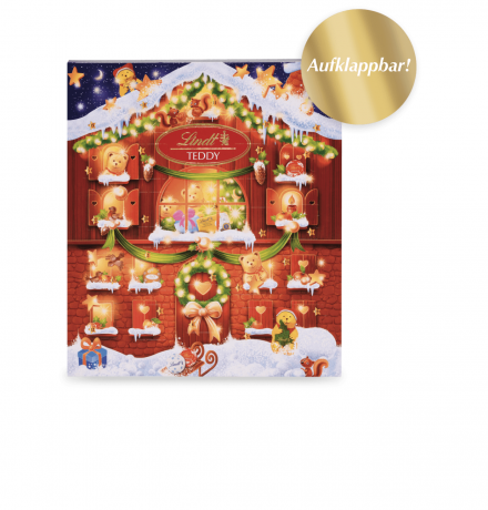 Lindt Teddy Adventskalender 2025 Адвент-календарь, 24 сладких сюрприза, 260 г, 2 штуки
