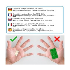 Katara Bunte Bausteine XL Box-Set mit 1264 Steinen + 2 Platten + Box Набор красочных строительных блоков XL из 1264 кубиков + 2 панели + коробка