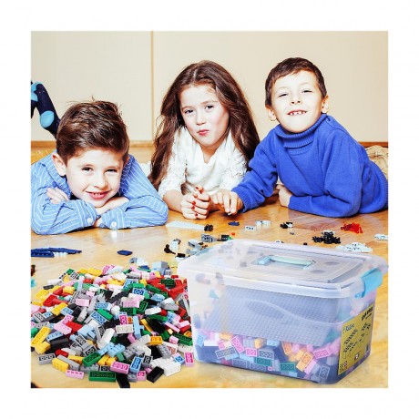 Katara Bunte Bausteine XL Box-Set mit 1264 Steinen + 2 Platten + Box Набор красочных строительных блоков XL из 1264 кубиков + 2 панели + коробка
