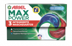 Ariel Universal Pods MaxPower 15 WL, Капсулы для стирки универсальные MaxPower с пятновыводителем 15шт
