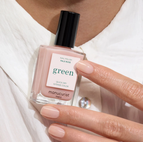 Manucurist Green Nagellack SET: Snow + Pale Rose + Dark Pansy,  Набор лаков Французская элегантность, 3шт (Франция): Snow, Pale Rose, Dark Pansy, по 15мл, безопасная растительная формула 9 Free