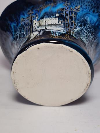 Декоративная корзина с изображением Площади Станислава г. Нанси, Франция, темно-синий фарфор, 15,5 x 12,5 x 17 см, Франция, 1960-70гг.