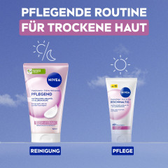 NIVEA Waschcreme Pflegend, 150 ml, Нивеа Очищающий крем для лица, масло ши и провитамин B5, для сухой и чувствительной кожи, 150 мл
