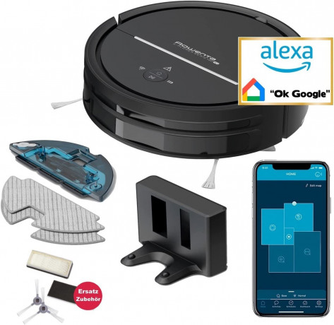Rowenta Rowenta Akku-Bodenstaubsauger X-PLORER Serie 120 AI, 1450,00 W, beutellos, Saugroboter mit Wischfunktion LaserPlus Navigation Ersatz Kit Filter  Беспроводной пылесос Rowenta с контейнером.