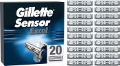 GILLETTE Rasierklingen, Sensor Excel, 20 St, Джилетт Сменные кассеты Sensor Excel с двумя лезвиями, 20 шт.