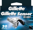 GILLETTE Rasierklingen, Sensor Excel, 20 St, Джилетт Сменные кассеты Sensor Excel с двумя лезвиями, 20 шт.