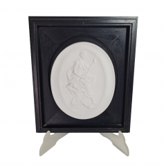 Картина винтажная Meissen, Kalliope, керамика в деревянной раме, отлита по оригинальным формам Дж.Дж.Кендлера, 23 x 19,5 см, Германия, 1981 г.