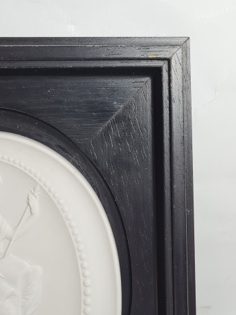 Картина винтажная Meissen, Kalliope, керамика в деревянной раме, отлита по оригинальным формам Дж.Дж.Кендлера, 23 x 19,5 см, Германия, 1981 г.