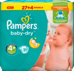 Pampers Baby Dry, Размер 4+ Maxi plus, 9-18 кг Подгузники 31 шт