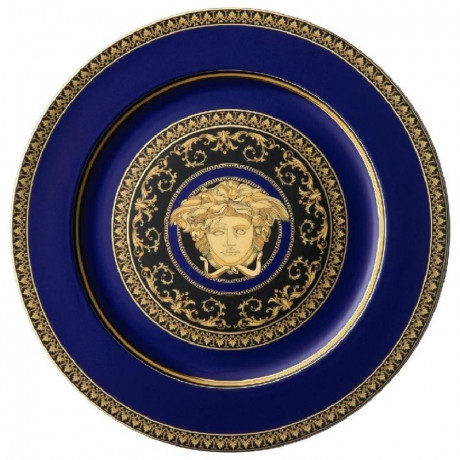 Rosenthal meets Versace Rosenthal Versace Medusa blue Speiseteller 27 cm Rosenthal Versace Medusa синяя тарелка 27 см