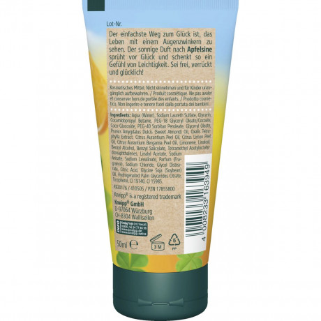 Kneipp Aroma-Pflegedusche Sei frei, verrueckt und gluecklich! Reisegroesse, 50 ml, Kneipp ароматный гель для душа «Будь свободной, сумасшедшей и счастливой!» с апельсином, 50 мл