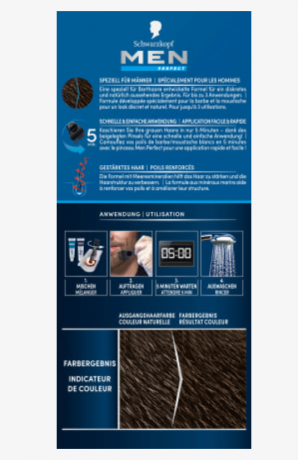 Schwarzkopf men perfect bart coloration 80 Dunkelbraun, Краска для бороды оттенок 80 темно-коричневый