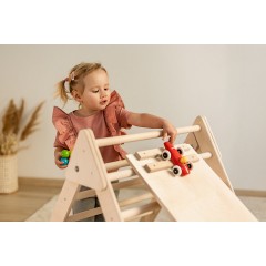 Kletterdreieck mit Rutschbrett\/Huhnerleiter (nach Pikler Art) Треугольник для лазания с выдвижной доской/куриной лестницей (стиль Пиклера)