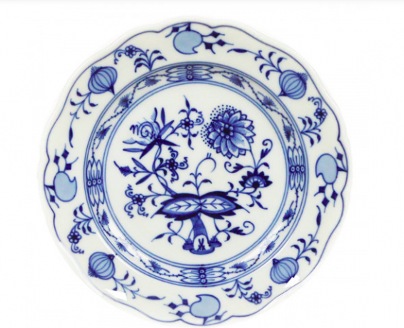 Meissen Zwiebelmuster kobaltblau - weißer Rand Teller 14 cm, Мейсен Фарфоровая кобальтовая тарелка с узором 14 см