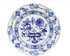 Meissen Zwiebelmuster kobaltblau - weißer Rand Teller 14 cm, Мейсен Фарфоровая кобальтовая тарелка с узором 14 см