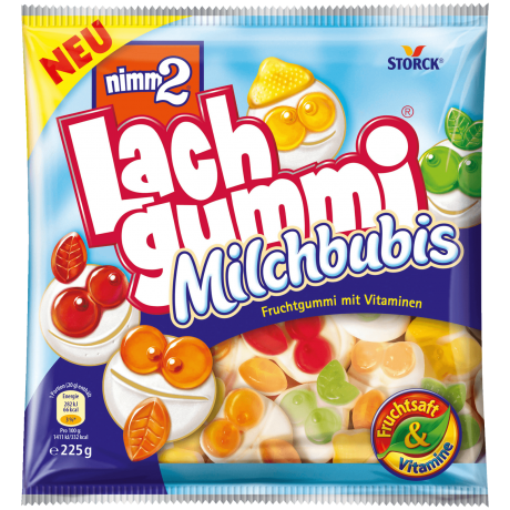 nimm2 Lachgummi Milchbubis Фруктовые конфеты с начинкой 225г