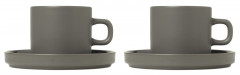 blomus blomus Set 2 Kaffeetassen PILAR dunkelgrau бломусный набор из 2 кофейных чашек ПИЛАР