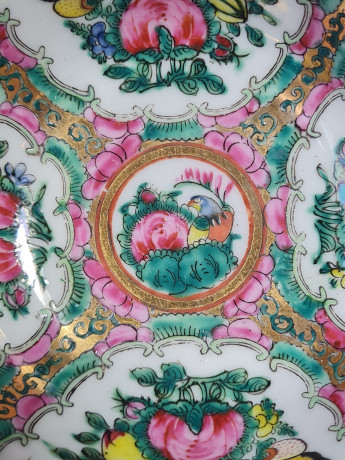 Миска винтажная в трацидионном японском стиле, с ложкой, фарфор, 11.5 см, ложка - 14 см, Япония, 1970-80гг.