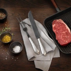 Robbe &amp; Berking Robbe &amp; Berking Martele - 150 g versilbert Tranchierset Frozen Black 2-tlg. Robbe &amp;amp; Berking Martele - Набор для резьбы по дереву 150 г посеребренный Frozen Black 2 предм.