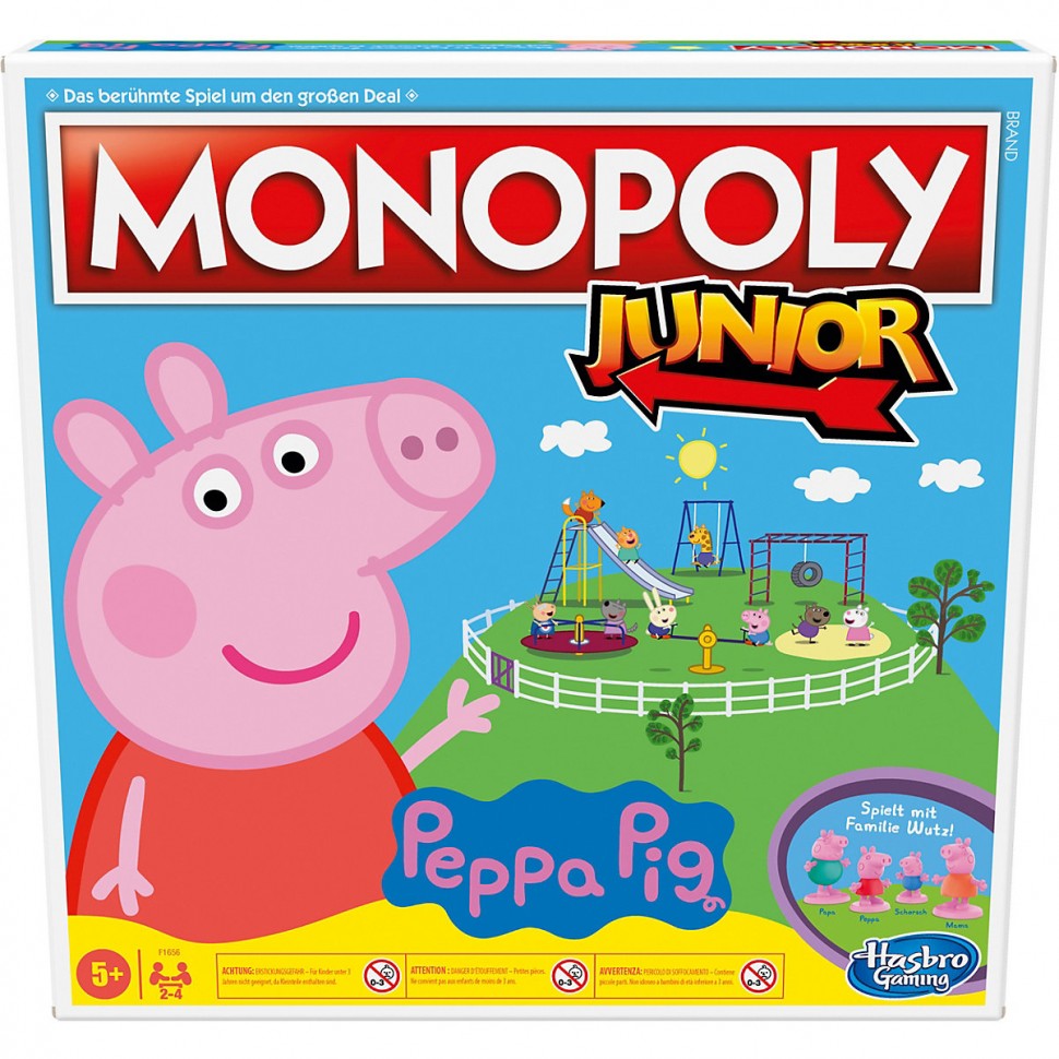 Купить Hasbro Monopoly Junior: Peppa Pig Монополия Джуниор: Свинка Пеппа в  интернет-магазине Diskontshop.eu Германия всего за 3 259 руб. в