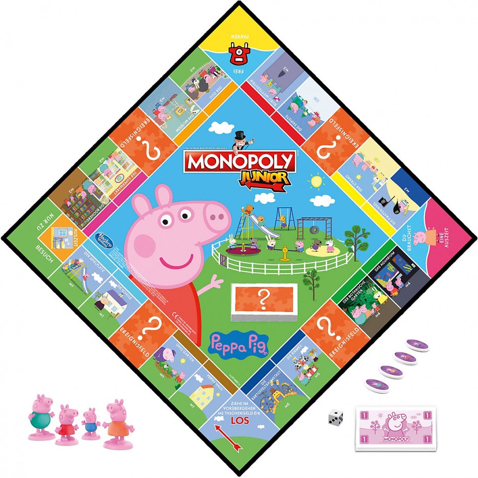 Купить Hasbro Monopoly Junior: Peppa Pig Монополия Джуниор: Свинка Пеппа в  интернет-магазине Diskontshop.eu Германия всего за 3 259 руб. в