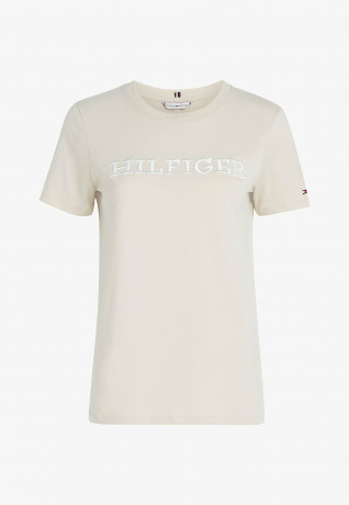 Tommy Hilfiger LOGO EMBROIDERY Print T-shirt classic beige LOGO EMBROIDERY Футболка с принтом классический бежевый