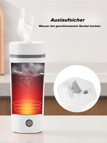 Lannister Lannister Reise-Wasserkocher Tragbarer elektrischer Reise-Wasserkocher elektrische Tasse/Flasche, 300,00 W, 304 Edelstahl Liner 400ml auslaufsicheres Design mit Tragegriff Gruner Lannister Travel Kettle Портативный электрический дорожный чайник 