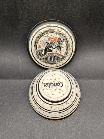 Шкатулка винтажная "Родос", керамика, 10 см, Греция, 1970-80гг.