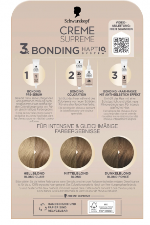 Schwarzkopf Creme Supreme 8-16 Стойкая крем-краска для волос Светлый холодный пепельный блонд, интенсивный уход и 100% закрашивание седины