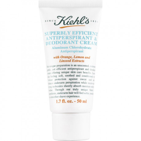 Kiehl's Deodorants Superbly Efficient Anti-Perspirant and Deodorant, 75 ml x 2stk, Kiehls крем-дезодорант антиперспирант для женщин и мужчин (США), защита от пота и запаха до 24 часов, без отдушки, с экстрактами лимона и апельсина 75мл х 2шт
