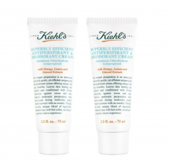 Kiehl's Deodorants Superbly Efficient Anti-Perspirant and Deodorant, 75 ml x 2stk, Kiehls крем-дезодорант антиперспирант для женщин и мужчин (США), защита от пота и запаха до 24 часов, без отдушки, с экстрактами лимона и апельсина 75мл х 2шт