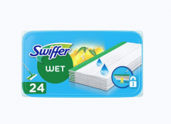 Swiffer SET Wet 24st x 2packs + Duster 23st x 2packs, Набор салфеток для уборки Wet + Duster (Германия) 94 шт (2 уп х 24 шт влажные + 2 уп х 23 шт сухие насадки), для пола и пыли, антистатический эффект, аромат лимона