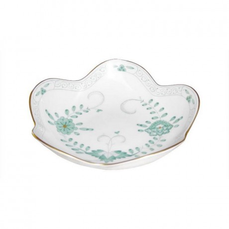 Meissen Meissen  'Neuer Ausschnitt - Indische Malerei 2 mit Kante grun Goldpunkte mit Goldrand' Schalchen 15 cm Meissen "New Section - Индийская роспись 2 с краем из зеленых золотых точек с золотым ободком" чаша 15 см