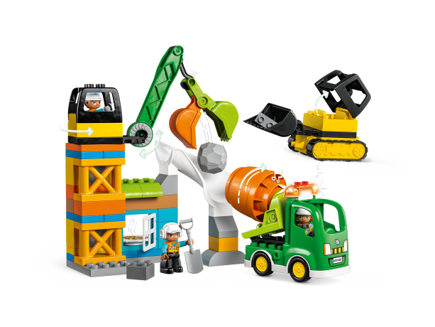 Lego Baustelle mit Baufahrzeugen Строительная площадка со строительной техникой