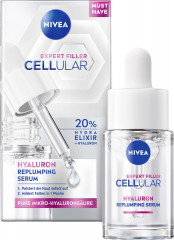 NIVEA Cellular Expert Filler Hyaluron Replumping Serum, 15 ml, Нивеа Сыворотка для лица, 20% гиалурон и алоэ вера, заполнение морщин, 15 мл
