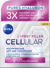 NIVEA Expert Filler Cellular Hochwirksame Anti-Age Tagespflege LSF 15, 50 ml, Нивеа Дневной крем для лица anti-age, SPF 15, гиалурон и фолиевая кислота, заполнение морщин, 50 мл