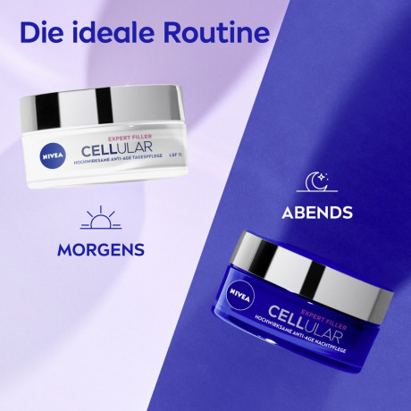 NIVEA Expert Filler Cellular Hochwirksame Anti-Age Tagespflege LSF 15, 50 ml, Нивеа Дневной крем для лица anti-age, SPF 15, гиалурон и фолиевая кислота, заполнение морщин, 50 мл