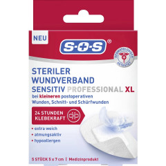 SOS Steriler WundverbSen XL PRO 5ST, SOS Стерильная раневая повязка XL PRO, впитывающая, для ран средней тяжести, 5шт