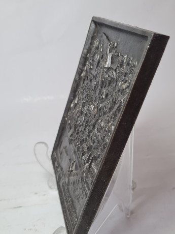 Декоративное панно винтажное MAG Geislingen/Stg, металлическое панно с объемным рельефным изображением г.Гейдельберг, 15,5 x 11,5 см, Германия, 1970-80гг.