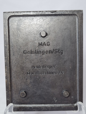 Декоративное панно винтажное MAG Geislingen/Stg, металлическое панно с объемным рельефным изображением г.Гейдельберг, 15,5 x 11,5 см, Германия, 1970-80гг.