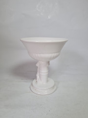 Подставка винтажная для цветов с фигуркой ребенка, белая керамика, 14 x 12 см, Китай, 1970гг.