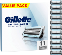 GILLETTE Rasierklingen, Skinguard Sensitive, 11 St, Джилетт Сменные кассеты SkinGuard Sensitive для чувствительной кожи, 11 шт.
