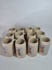 Немецкая пивная кружка винтажная Lovenbrau / Oktoberfest с изображением льва, керамика, 12 шт., 0.5 л, 15 см, Германия, 1970-80гг.