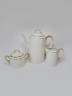 Mitterteich Набор чайный: чайник, молочник, сахарница, белый фарфор с позолоченным ободком, Германия, 1960-70гг.