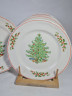 Набор тарелок винтажных "Рождественская елка", 6 шт., фарфор, 24.5 см, Италия, 1970-80гг.