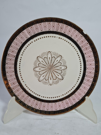 Чайное трио винтажное Winterling Markleuthen Bavaria в розово-золотых тонах, фарфор, Германия, 1960-70гг.