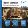 ZMC ZMC Gaskocher PREMIUM 2 flammig Campingkocher Gaskocher Grillplatte+8x Gaskartusche, (Grill Platte Tischgrill Doppel Gasbrenner Gasgrill Kochfeld mit Piezozundung Warmeleistung: 2,0KW), Butan Gas 227g Gaskocher Outdoor Camping Gas Kocher Herd Butangas