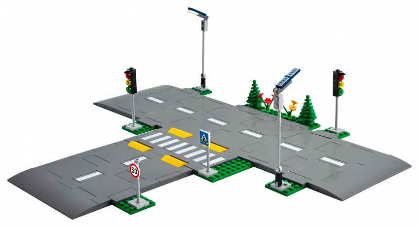 Lego Strassenkreuzung mit Ampeln Перекрёсток со светофором
