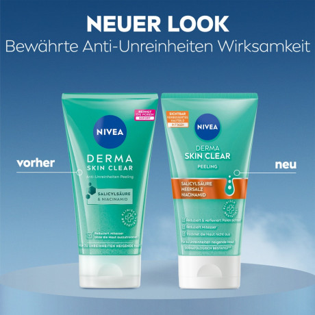 NIVEA Derma Skin Clear Peeling, 150 ml, Нивеа пилинг ниацинамид, салициловая кислота, морская соль 150 мл